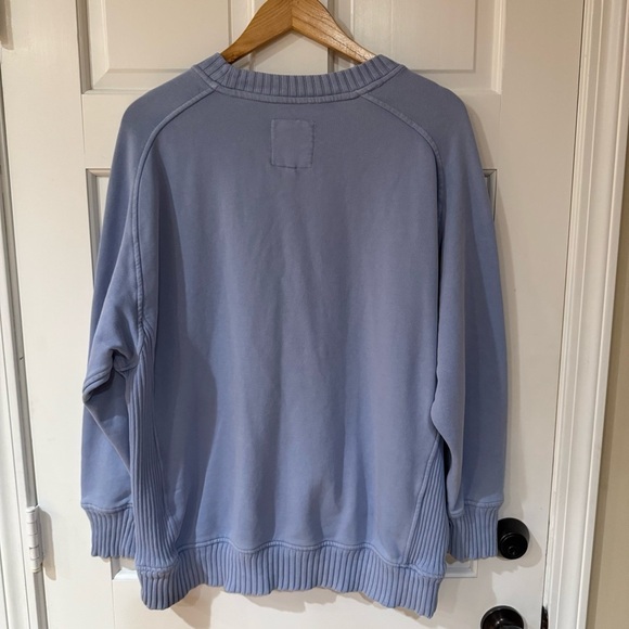 Aerie Oversized Sweatshirt Small Petite Light Blue Cotton Blend Small Petite - Picture 5 of 7